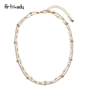 Artilady stone beads necklaces for women